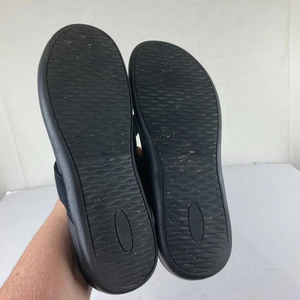 Mens Sz 11 Black Flip‎ Flop Sandals With Arch Support